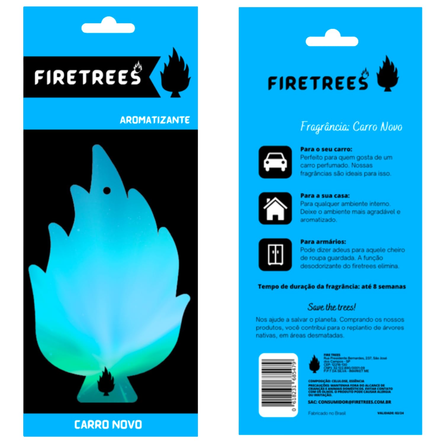Aromatizador para Carro Firetrees Odorizador Automotivo Ambientes Internos Longa Duração