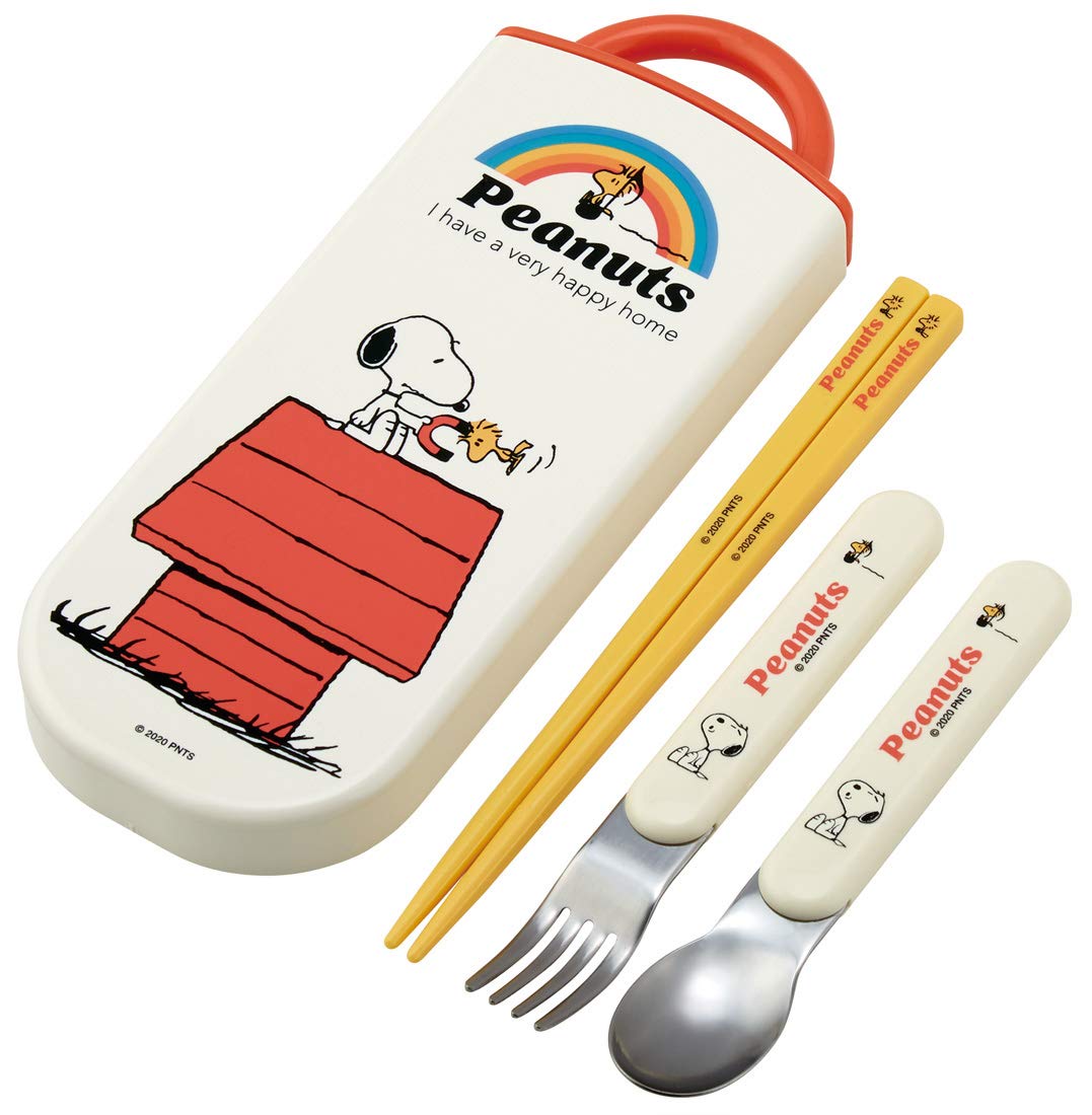 スヌーピー トリオセット 箸／スプーン／フォーク 白 弁当 PEANUTS 