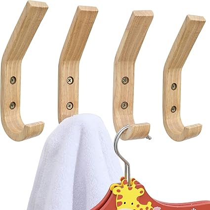 Amazon Co Jp Spacexpando 壁掛けフック 木製 北欧 壁 4個セット ウォールフック ネジ 木製フック コートハンガー 石膏ボード壁 コート掛け ウォールハンガー 帽子 収納 壁整理 おしゃれフック 収納用 ウォール 装飾壁掛けフック 玄関 寝室 ホーム キッチン