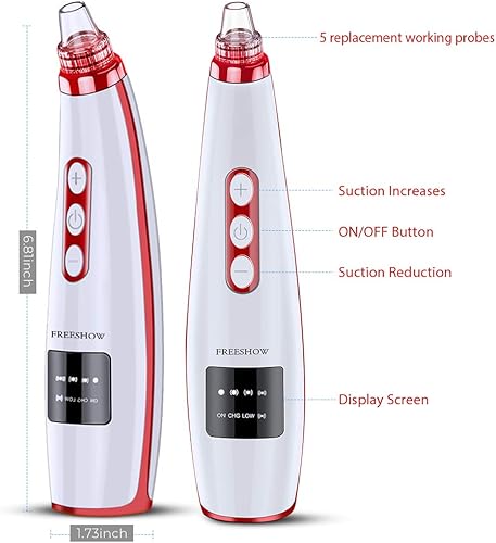 Miniatura 6 de 2023 Aspiradora de poros para eliminar puntos negros, limpiador facial de poros mejorado, herramienta eléctrica para extractores de acné y comedia,