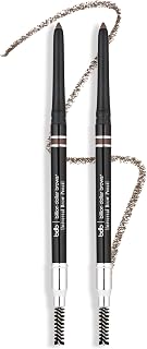 BillionDollarBrows Universal Eyebrow Pencil 2-Pack - Waterproof Precision Tip & Spoolie for All-Day Brow Definition