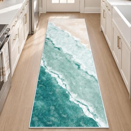 JUKAMO 2x6 Beach Pattern Runner Teal