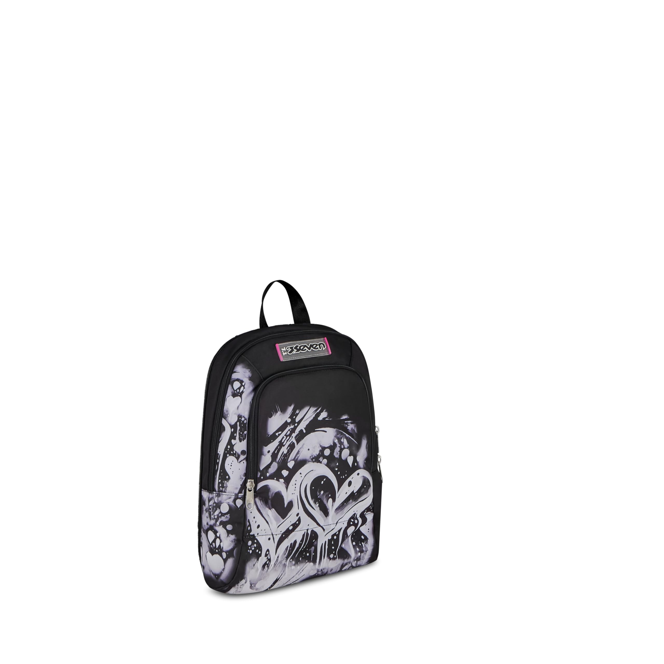 Seven Trolley Scuola Jack 8 Ruote Detach PLUMPY LINE GIRL, Nero, 43 L, Scomponibile, Zainetto staccabile, 4 in 1, Cross-over System, Tasche multifunzione, Scuola elementare e media, Bambini, Ragazzi