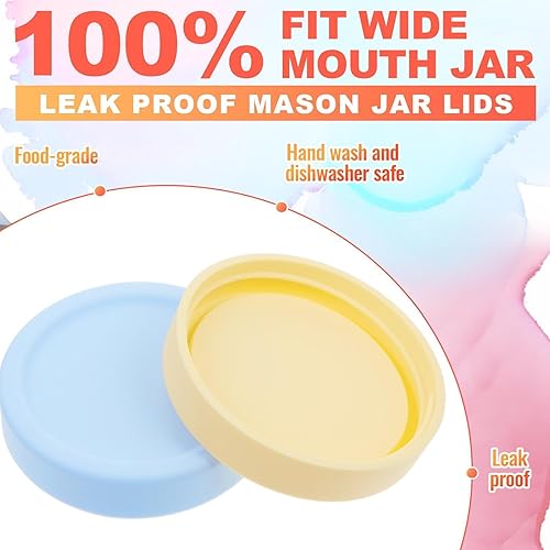 Miniatura 3 de 6 tapas de boca regular de silicona para frascos de masón, tapa gruesa a prueba de fugas para frascos Mason de boca regular, tapas reutilizables