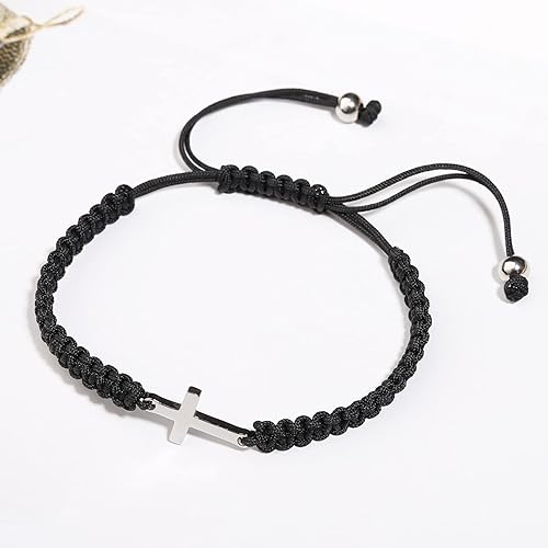 Miniatura 5 de To Mens Boys Gifts Cross Bracelet for Dad, Bonus Dad, Uncle, Son, Nephew, Grandson - Fathers Day Birthday Christmas First Communion Confirmation