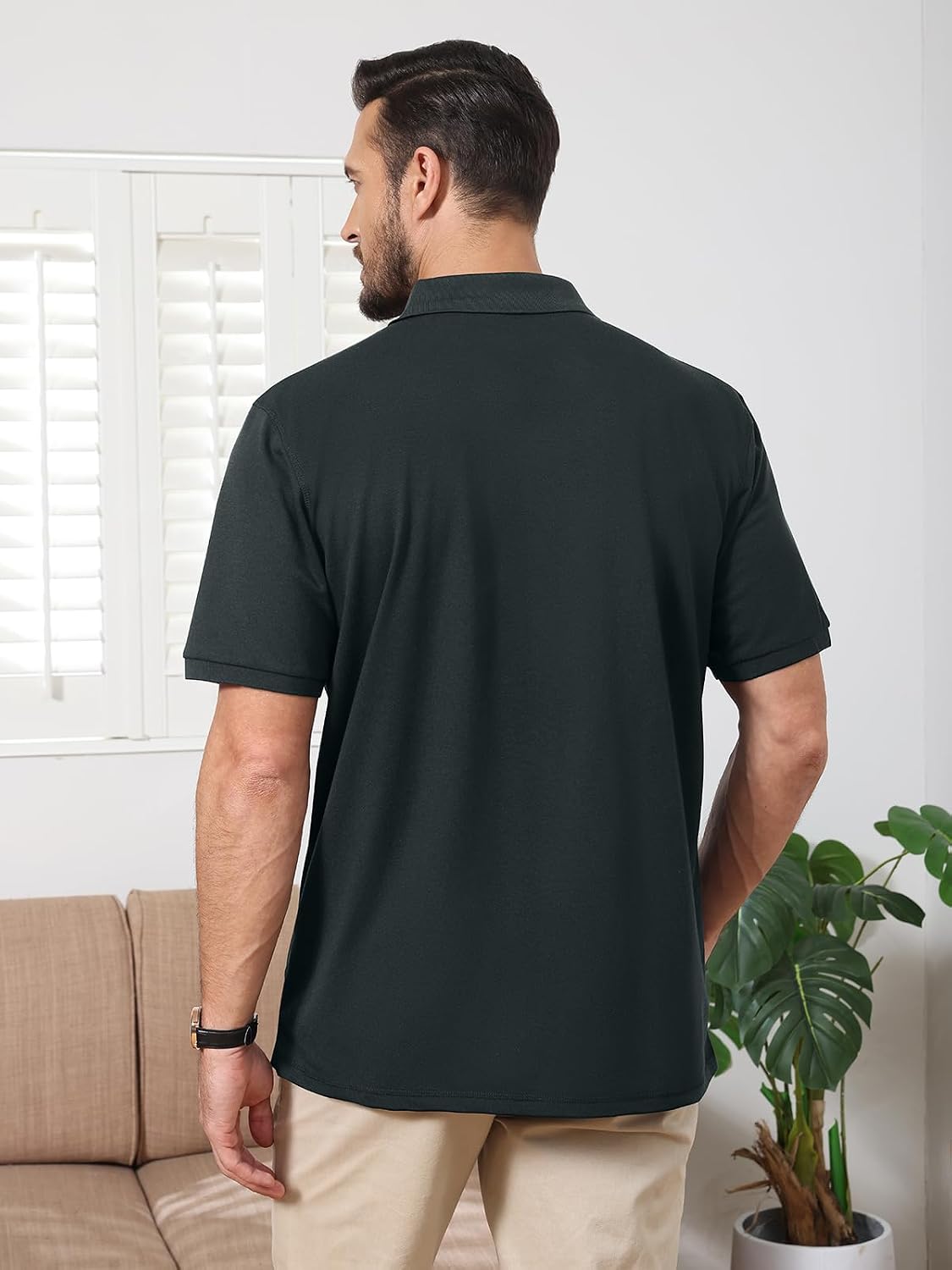 Pique Polo Shirts for Men, Dry Fit Golf Shirt with Chest Pocket | Moisture-wicking quick dry performance sport polo-tshirt cotton blends