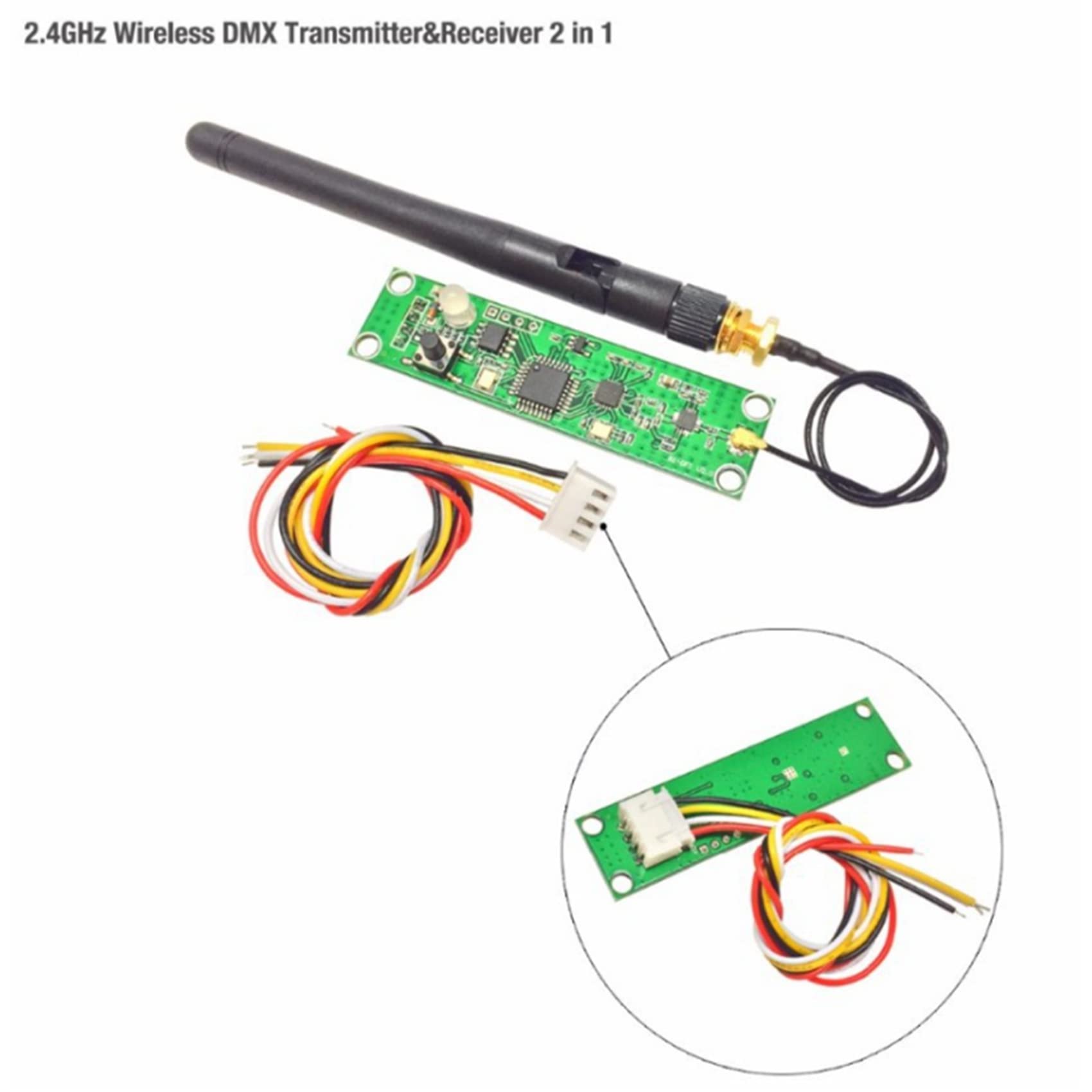 10 PZ 2.4Ghz Wireless 512 Trasmettitore Ricevitore PCB 2 Nel 1 Modulo Wireless PCB Board con Antenna per Luce Della Fase
