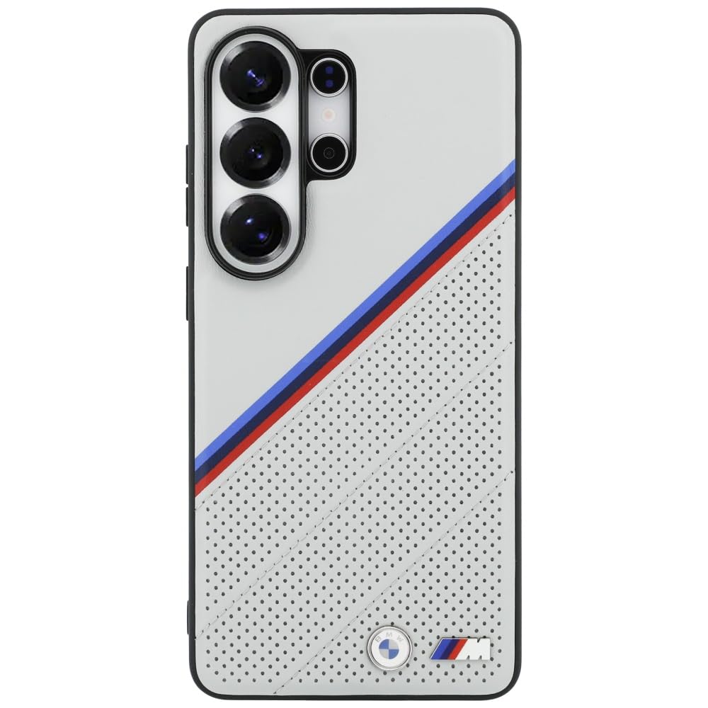 CG MOBILE BMW Coque en métal tricolore compatible avec MagSafe pour Samsung Galaxy S26 Ultra (gris)