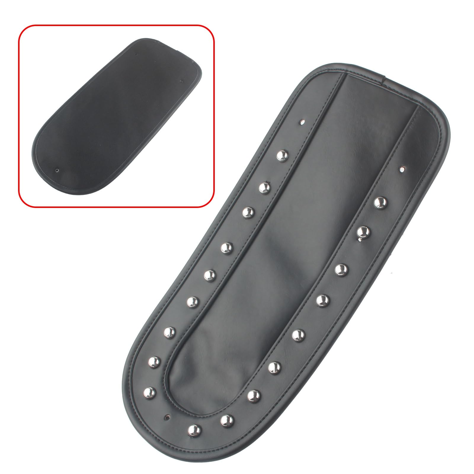 Parafango Posteriore In Pelle PU Con Rivetti Per Harley Davidson Softail – Adatto Per Heritage, Classic, Deluxe (2000-2017) – Nero - 4