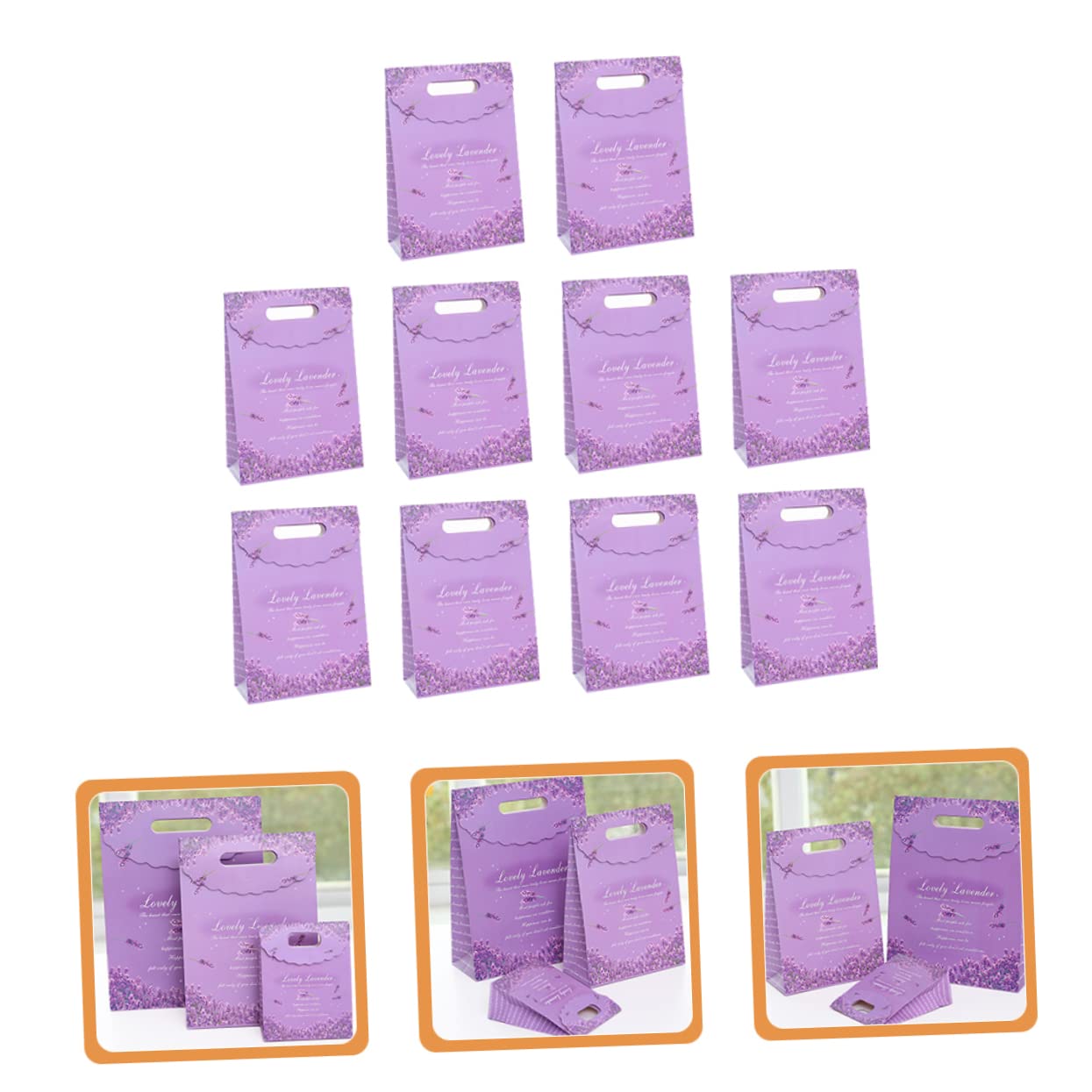 Lila Lavendel Papiertüte 10 Stück Geschenke Tasche für Feiern