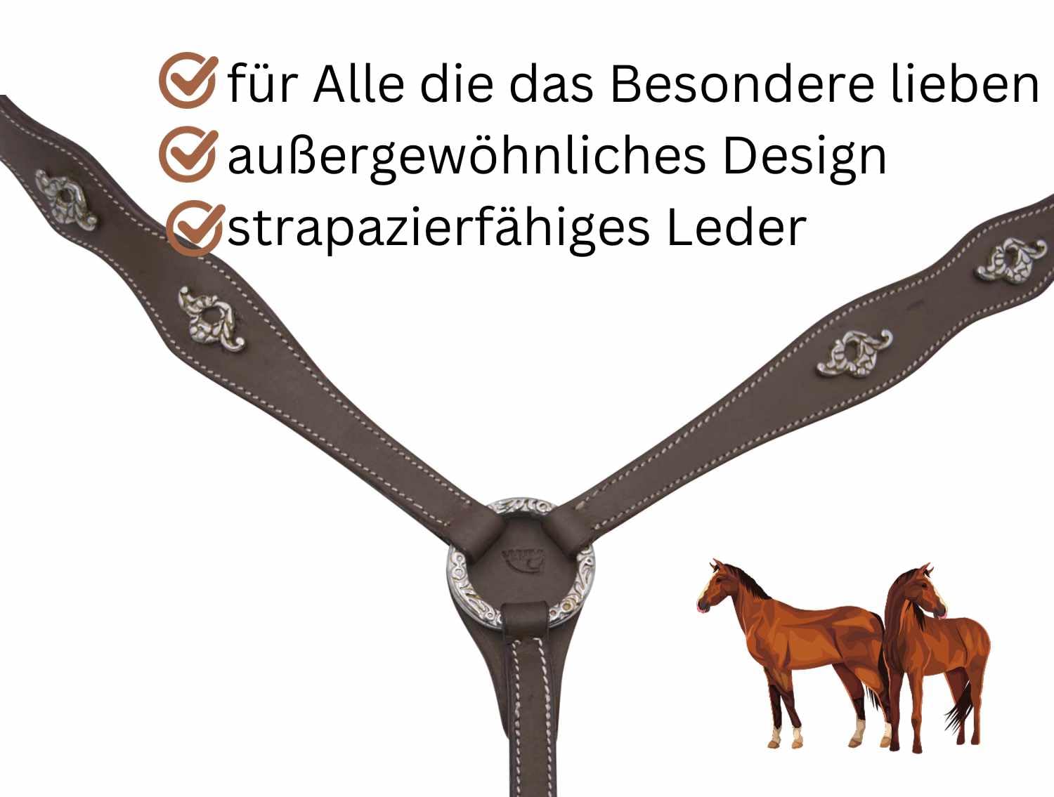 AMKA Vorderzeug portugiesisch, braun mit silberfarbenen Ornamenten und Beschlägen
