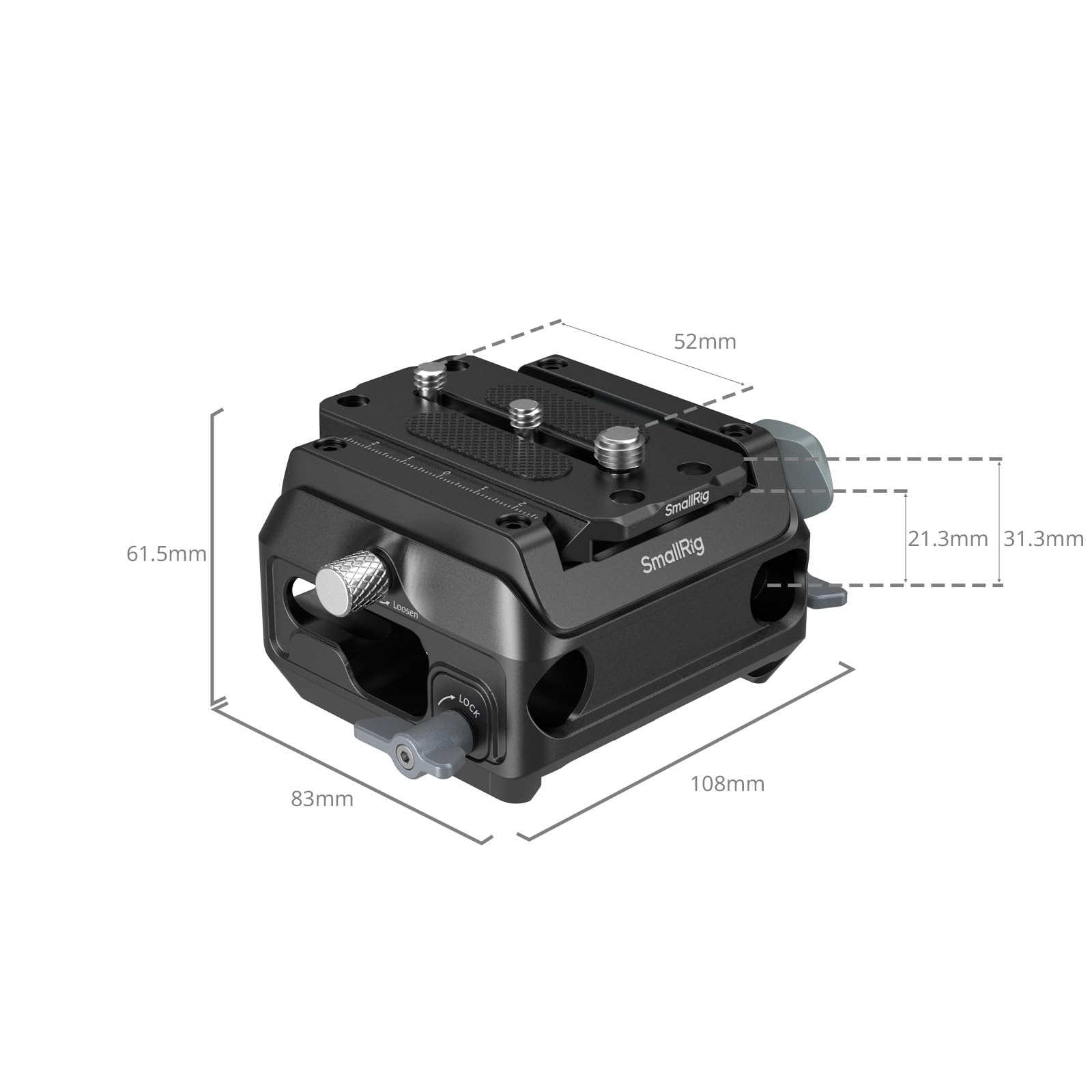 SMALLRIG Kit de placa de montaje para tipo Manfrotto con abrazadera de doble varilla de 15 mm 5366