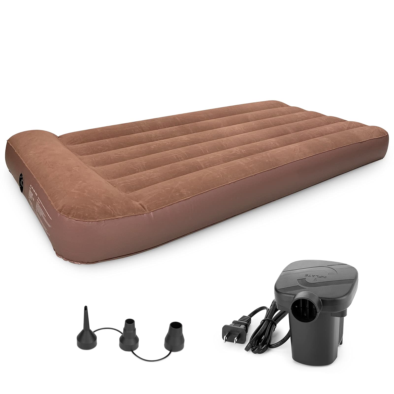 Bestrip Air Mattress Twin Size Inflatable Bed with Electric Air Pump Single Camping Blow Up Mattress, Camping Accessories
