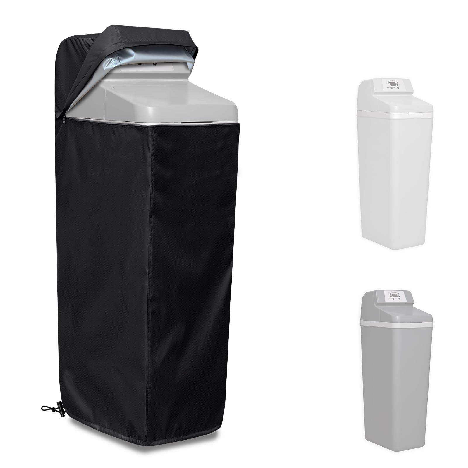 Water Softener Cover for WHES30E 30,000 Grain Softener, Openable top Easy to use Removal-free installation for UV Dust protection of Water Softener Housings (Black)-image-16