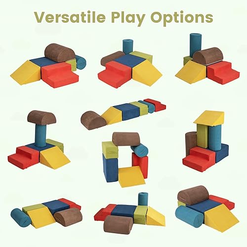 Miniatura 3 de INFANS Juguetes de escalada para niños pequeños, 6 piezas para niños que escalan y gatean con bloque de espuma suave, estructura de actividad con