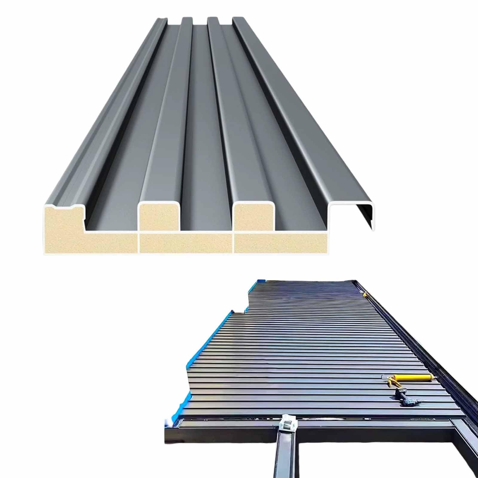 10 paneles metálicos para techo, paneles aislantes de aluminio de alta resistencia para techo, capacidad de carga de 300 kg, para pérgolas,garajes,cobertizos,cenadores,almacenes(L-1.5m/4.9ft)