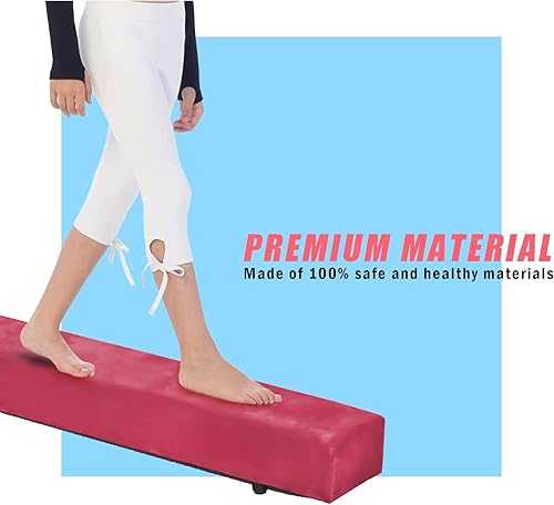 Miniatura 5 de Viga de equilibrio de 7 pies8 pies, equipo de gimnasia plegable para gimnasia, niños y adultos, base de goma antideslizante, haz de gimnasia