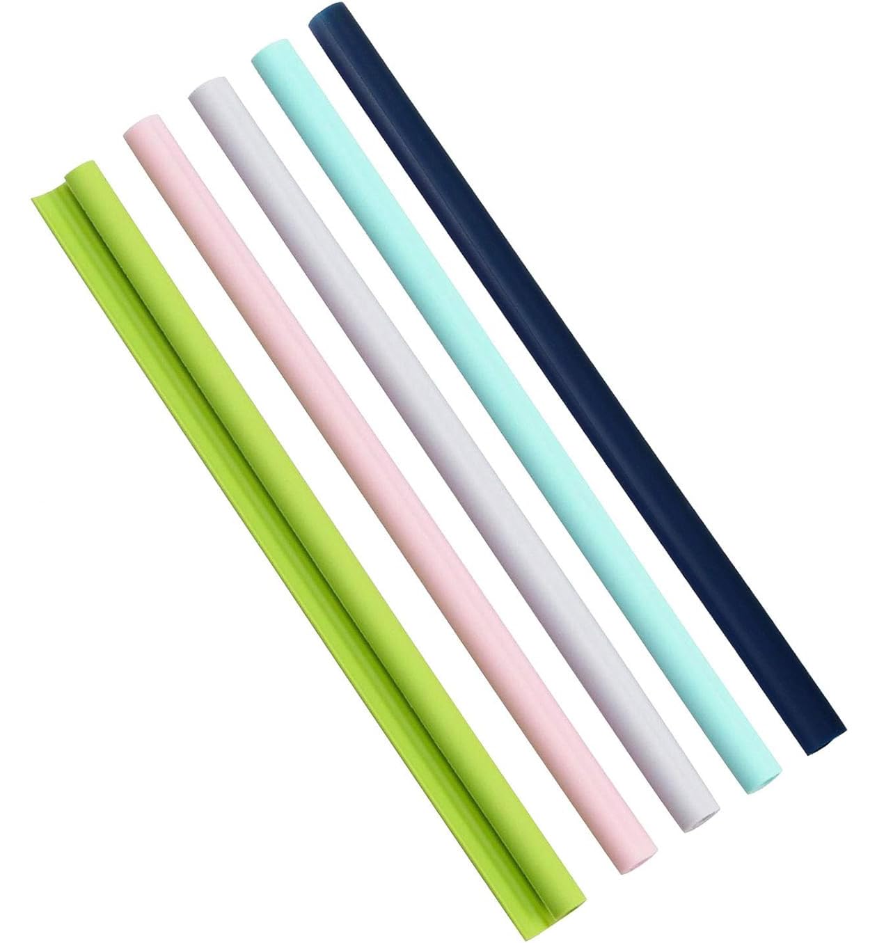 MosQuick® 4 pcs Kids Reusable Silicone Straw - Openable & Washable, Easy Cleaner, Compatible with Cold & Hot Drinks