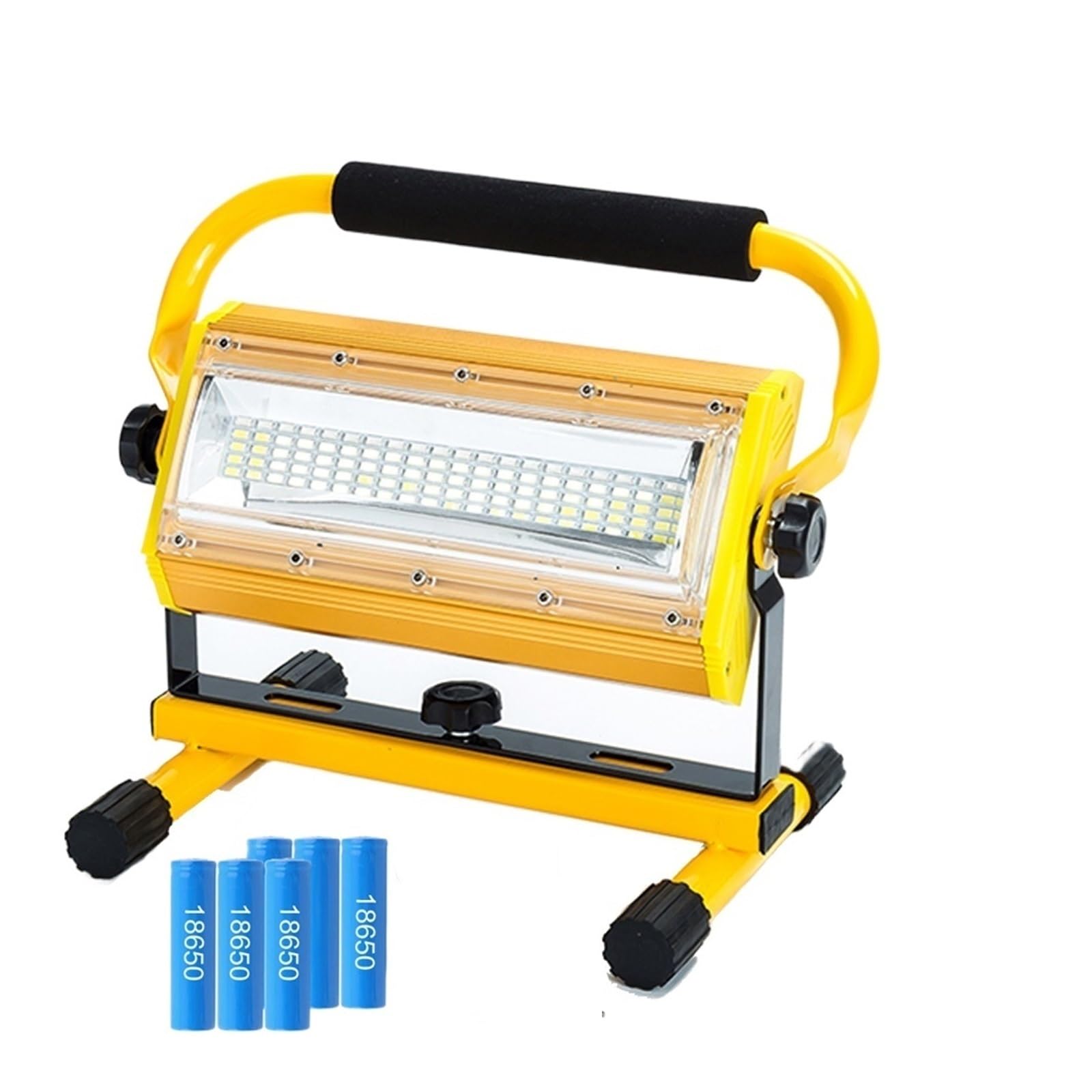Proiettore a LED, Riflettore LED Da 100 W Proiettore Da Esterno Faretto COB Lampada Da Giardino Con 6 Batterie 18650 E Carica(100W No Battery)