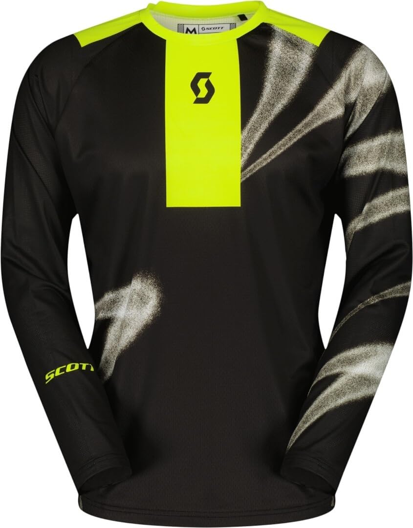 SCOTT Evo Dirt Black Maglia da motocross, nero/giallo, L