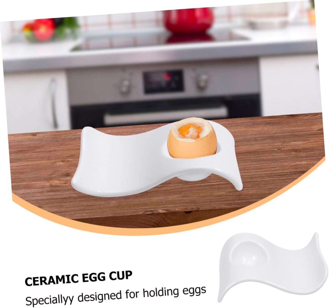 2pcs Egg Cup for Home Ceramic Egg Holder Wave Pattern Tray Stand Suitable for Home Restaurant
