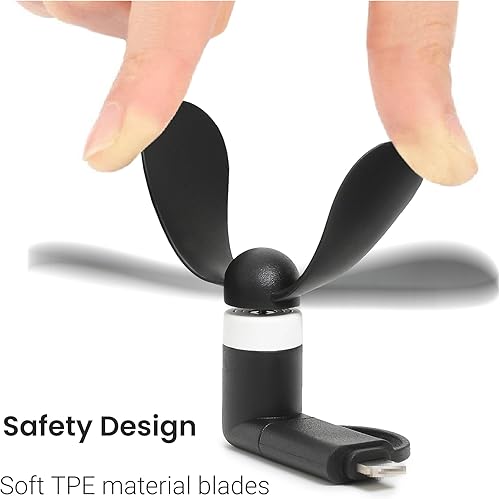 Miniatura 3 de Mini ventilador de 12 unidades, mini ventilador 2 en 1 para teléfono celular compatible con iPhone, iPad, teléfono inteligente Android, tableta