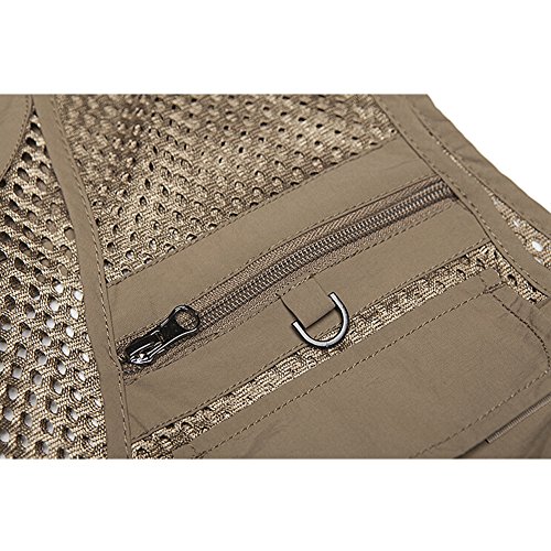 Ziker Men's Mesh Breathable Openwork Camouflage Journalist Photographer Fishing Vest Waistcoat Jacket Coat3