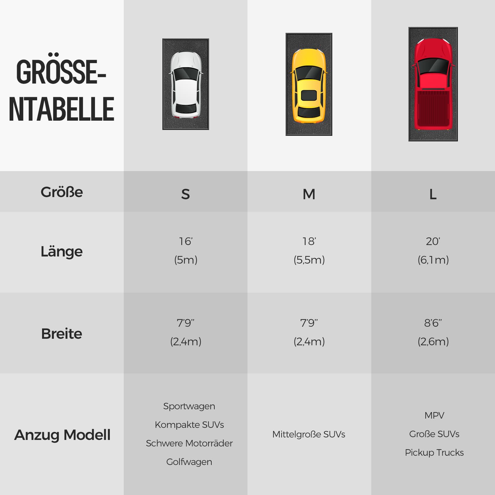 WELKIN Eindämmungsmatte, 8'6" x 20' rutschfeste Garagenbodenmatte - Hochbelastbarer, wasserdichter Schutz vor Schnee, Regen und Schlamm für Autos