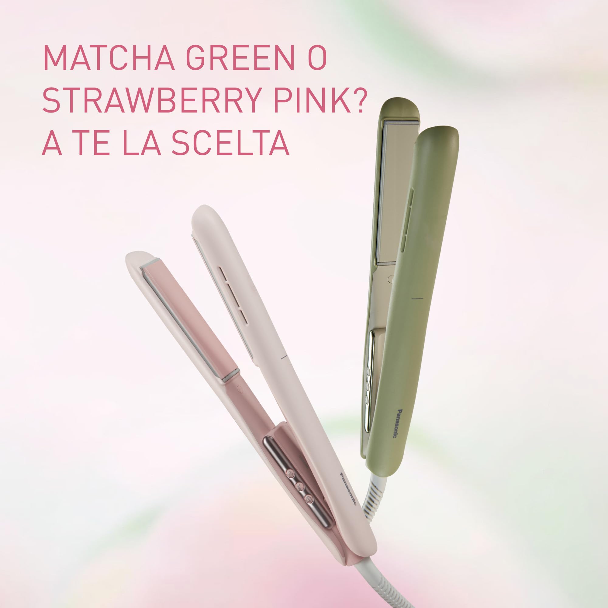 Panasonic EH-HV31-G503 Styler Ionico 2-in-1, Piastra e Arricciacapelli, 5 Temperature fino a 210°C, Piastre 3D, Blocco Viaggio, Tensione Automatica, Verde Matcha