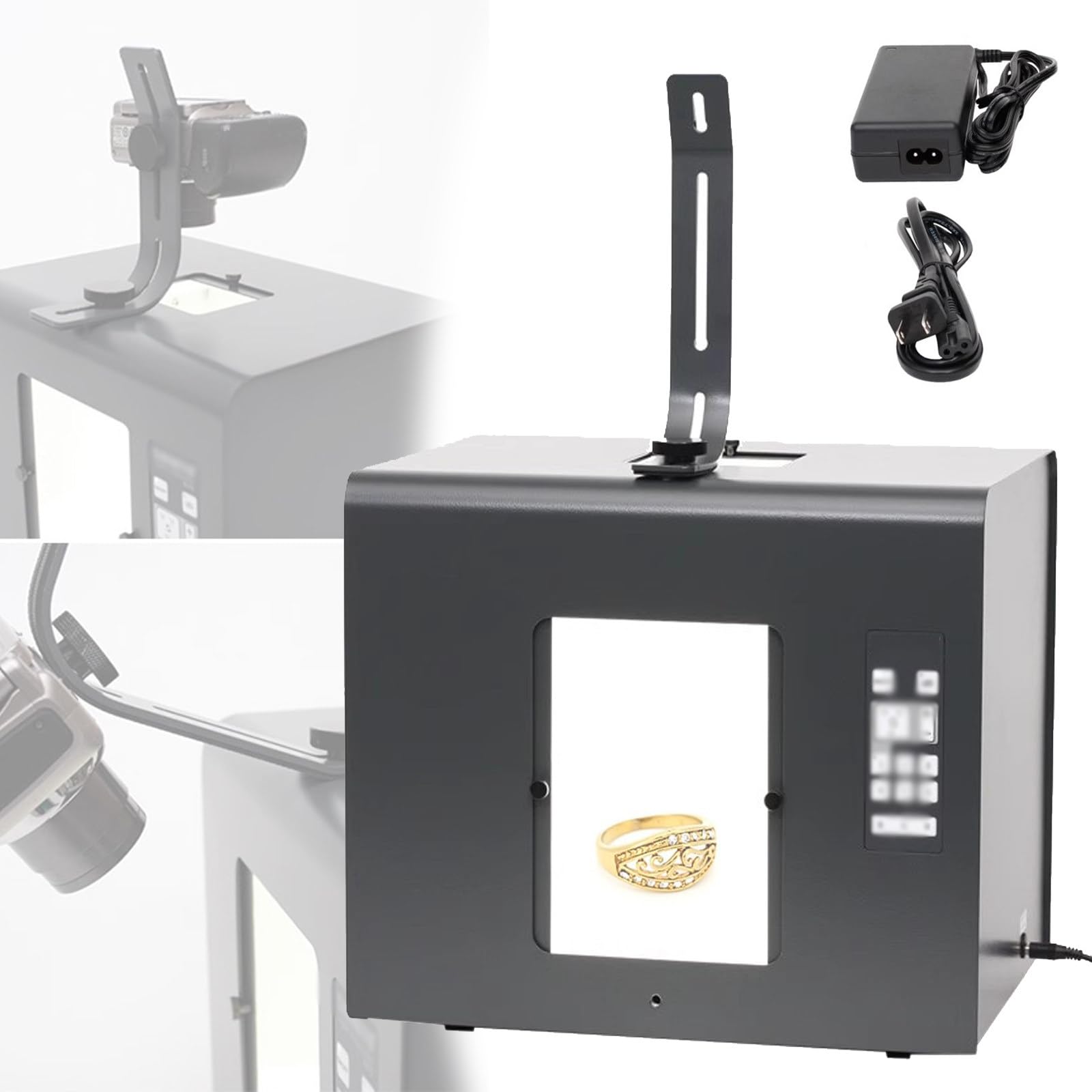 Caja de estudio fotográfico, tienda de campaña portátil con luz LED para fotografía de productos con 6 modos de luz, tienda de campaña compacta para exhibición (cámara no incluida)