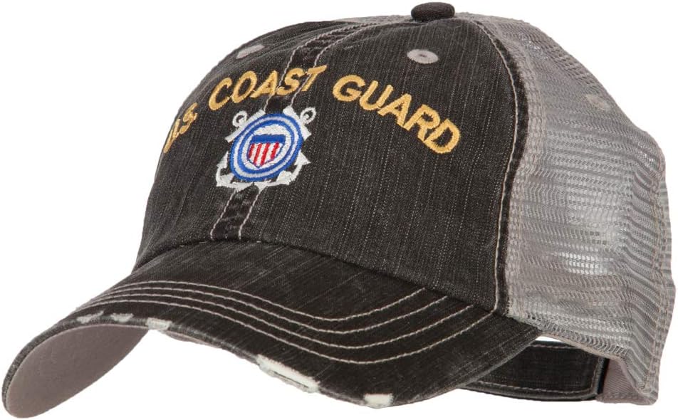US Coast Guard Embroidered Low Profile Cotton Mesh Cap