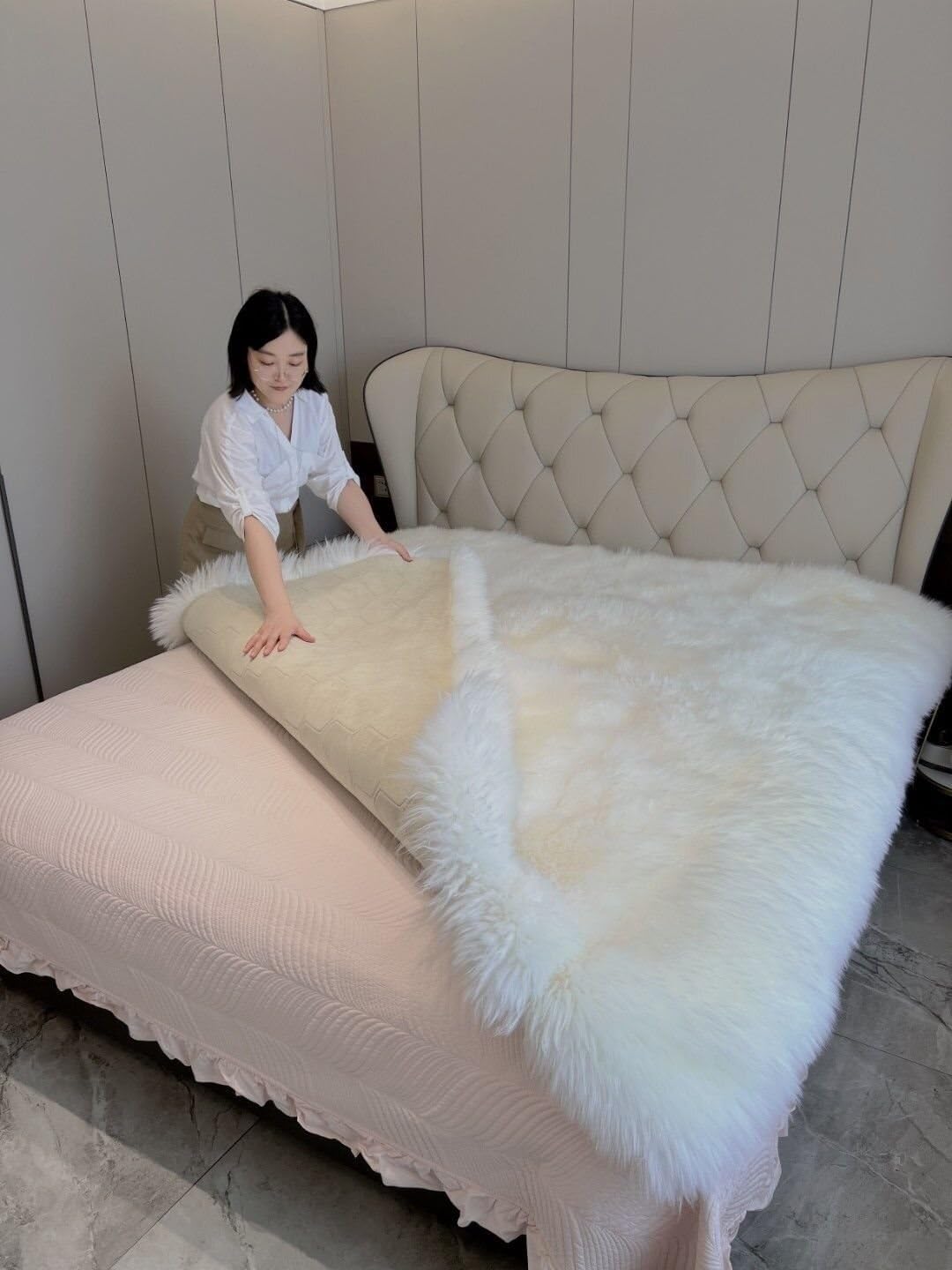 Sheepskin Wool Mattress Topper Sheepskin Mattress Pad Wool Mattress Pad Sheepskin Mattress Protector Wool Mattress Protector Sheepskin Mattress Cover Wool Mattress Cover Sheepskin Wool Bed Topper(203X