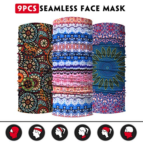Image of Venswell Neck Gaiter Face Mask Men Women,Seamless Bandana Rave Face Cover Scarf Mask,Balaclava,Headband, Head Wrap,Headwear