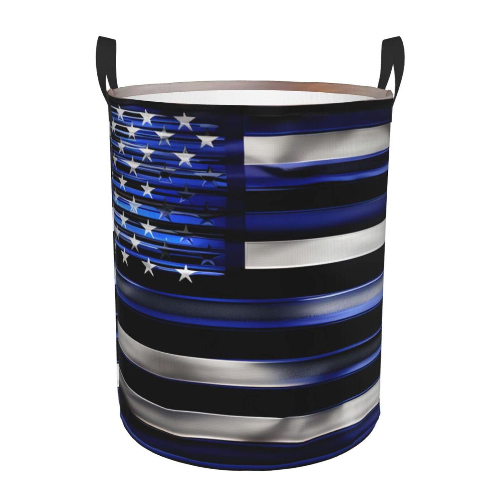 Panier à linge rond étanche et grand volume au design drapeau américain