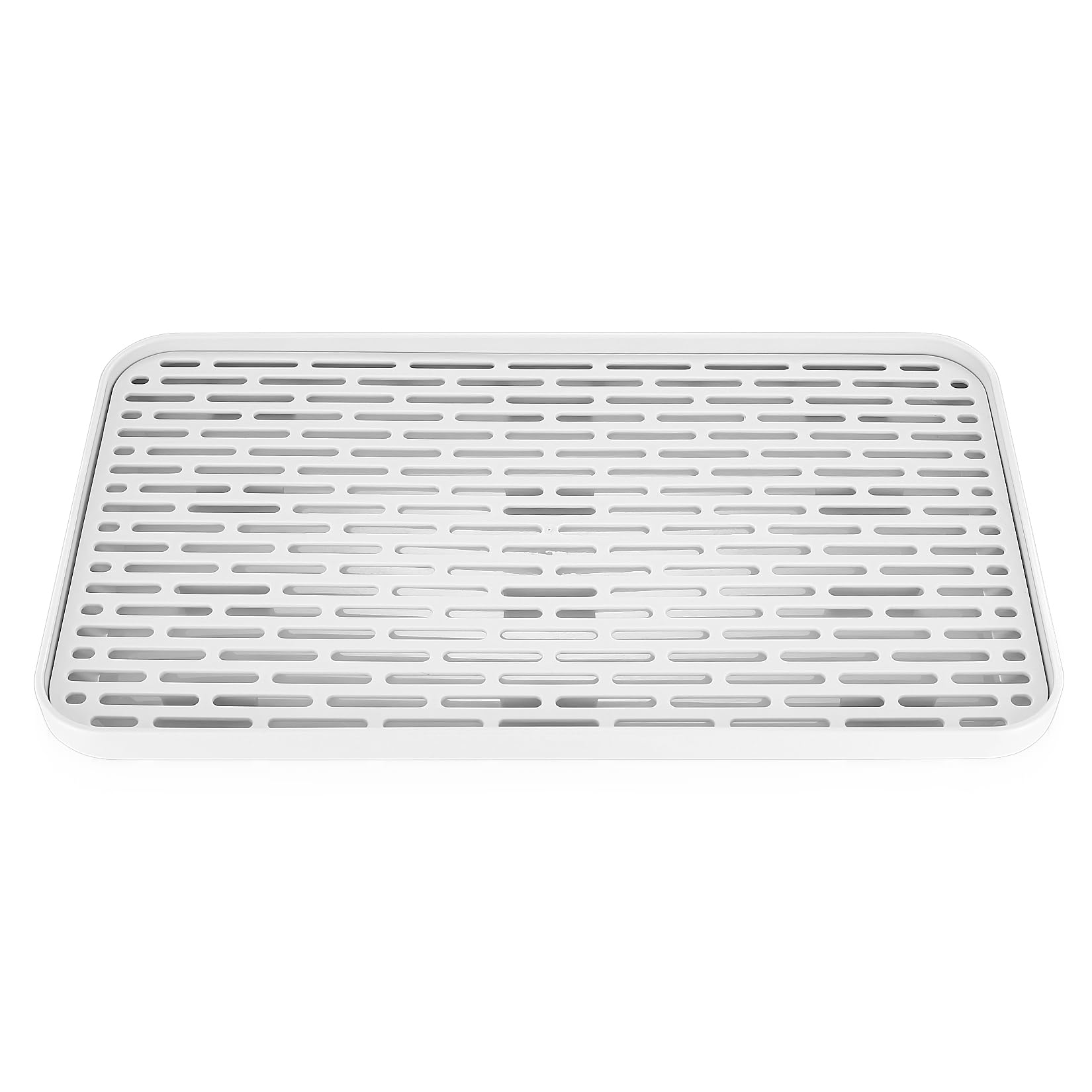 Escurridor de Platos con Bandeja de Goteo, Bandeja Escurridora Plástico, Escurridor Platos Cocina de Doble Capa para Encimera de Cocina, 31 x 17,5 x 2,2 cm