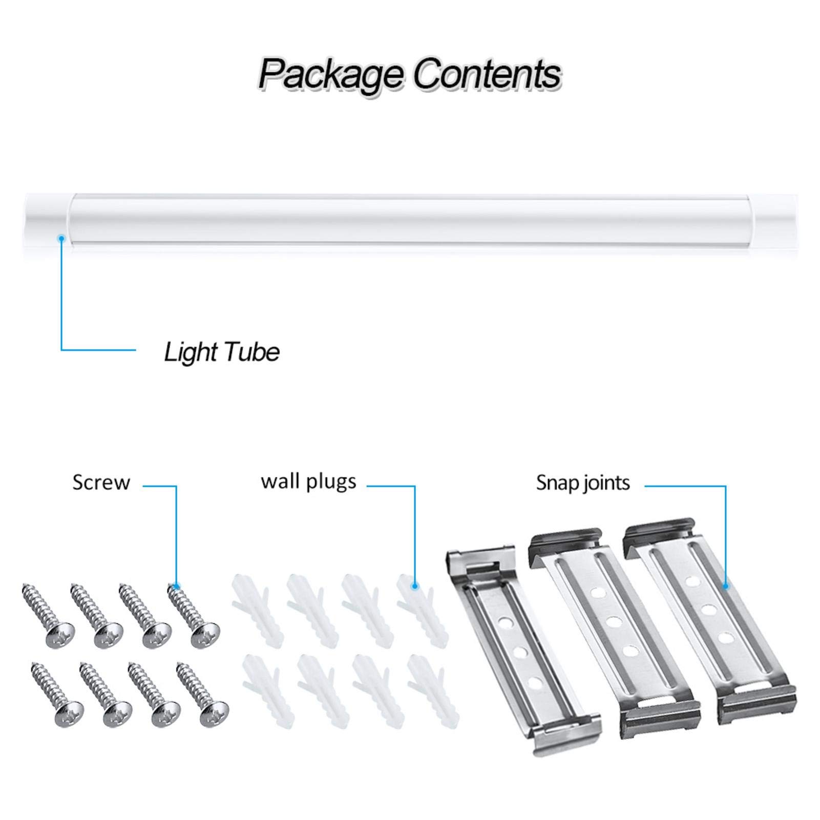tubo 4 FT LED, luces Batten integradas por 40 W LED, 4800 lúmenes, montaje fluorescente tubo repuesto para el garaje, tienda, almacén, oficina, mercado, blanco, 4 pcs
