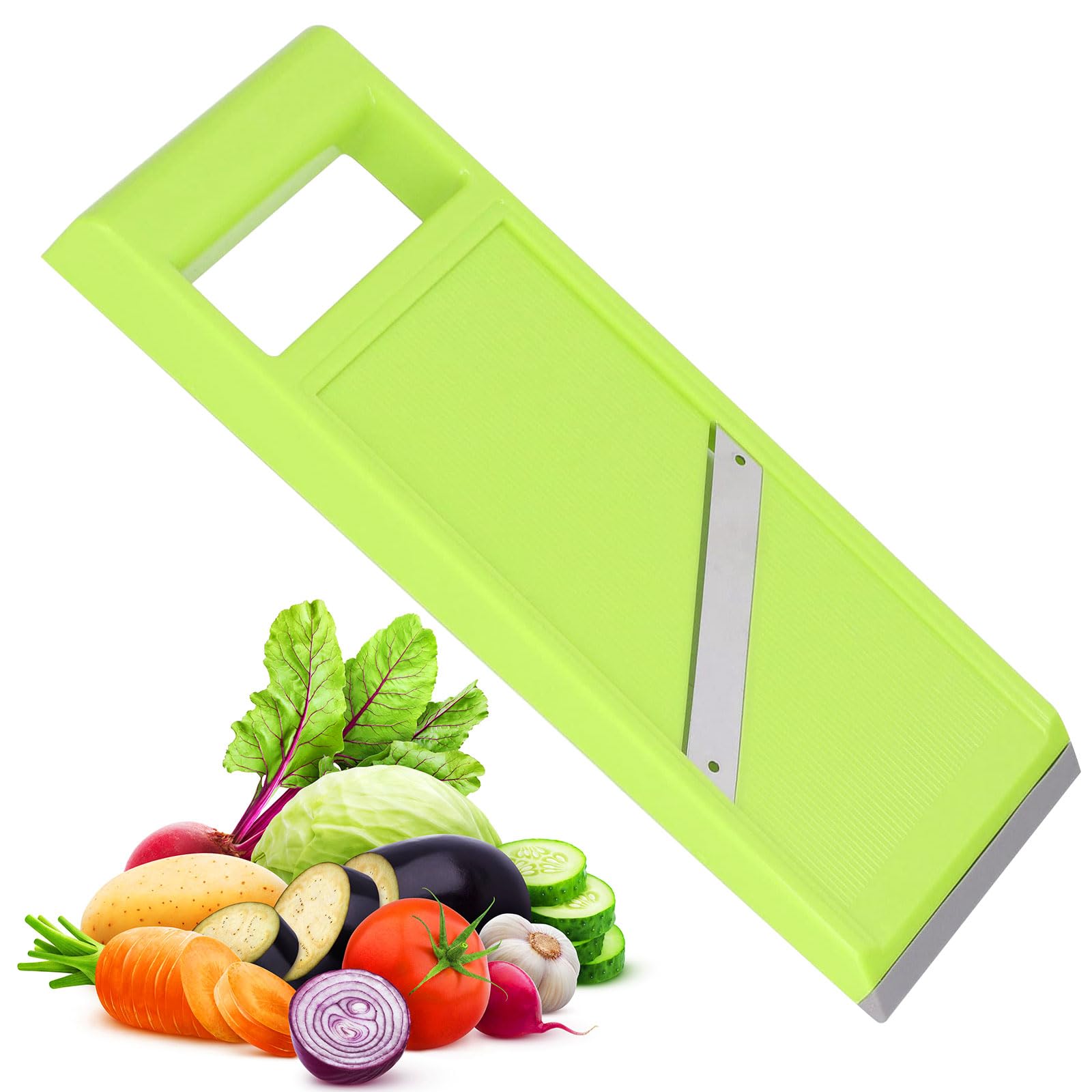 Fogcosy Vegetable Slicer - Manual Stainless Steel Mandolin Food Slicer, Cucumber & Fruit Cutter, Portable Potato & Cheese Slicer