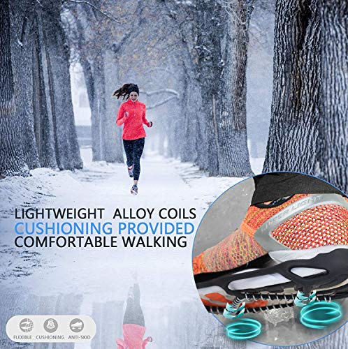 Mattisam Traction Cleats Crampons For Walking On Snow And Ice Anti-Slip Ice Grips Snow Grips Universal Size Lightweight Ice Grippers With Safety Straps & Storage Bag Perfect For Jogging Or Hiking #TOP5