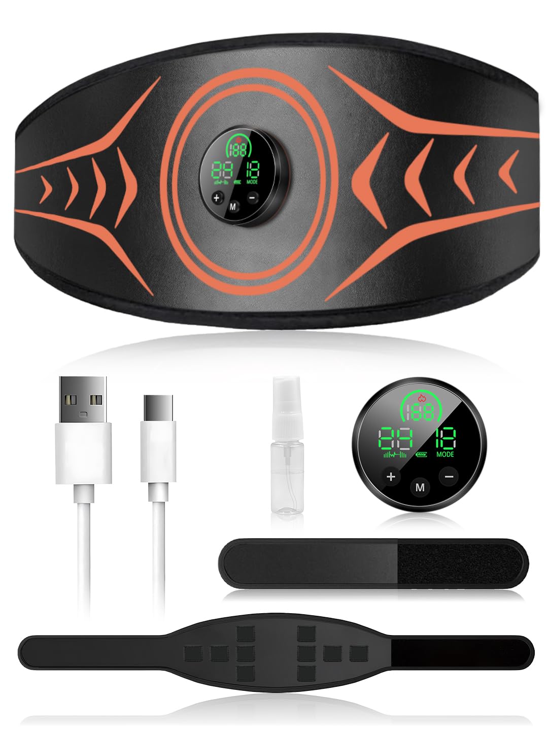 【60%OFF】【1,279円】 Cozéchic Type-C充電式 EMS 15種類モード 30段階強度 液晶表示 腹筋ベルト