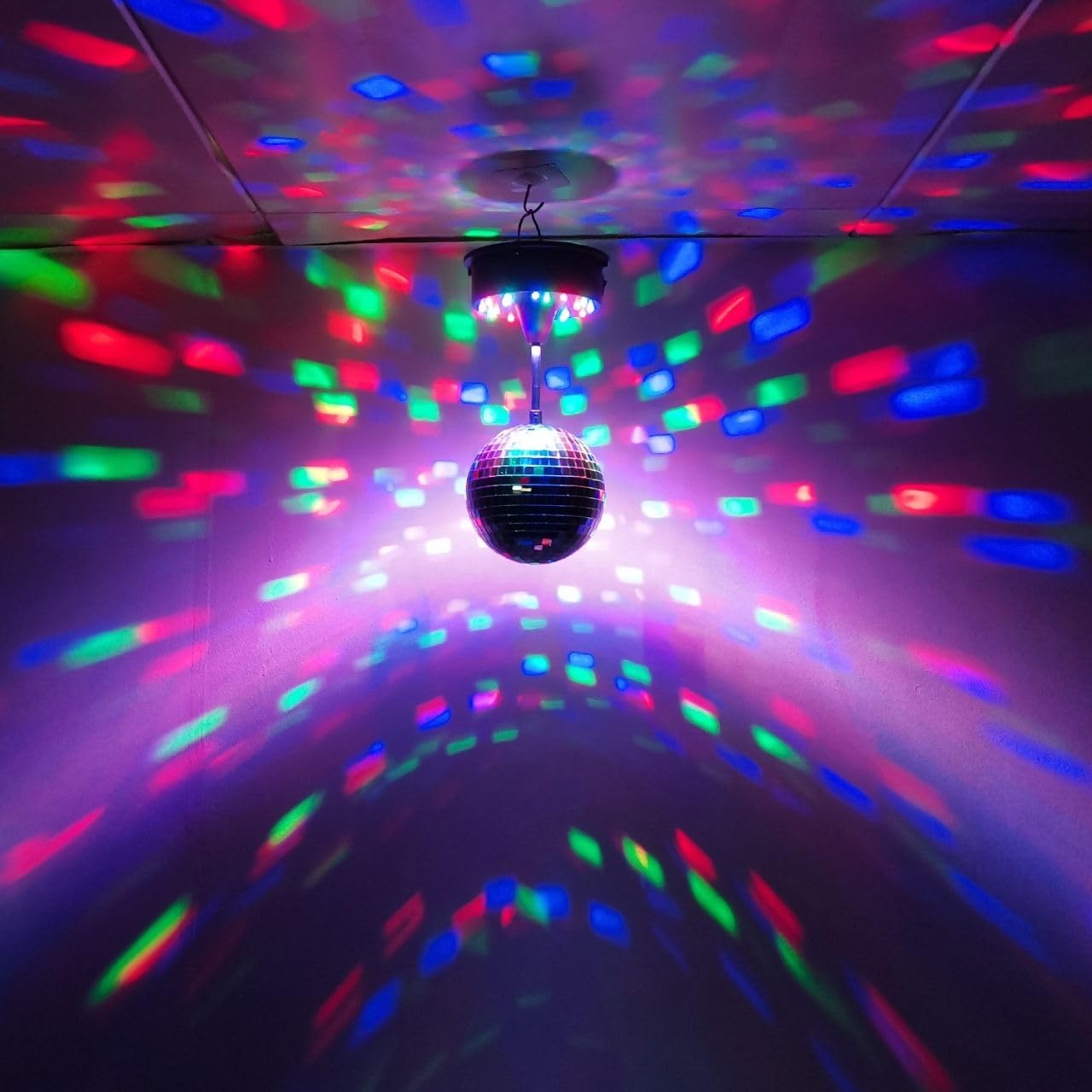 Amazon.co.jp: Earthradius 回転ダブルミラーボール ディスコ