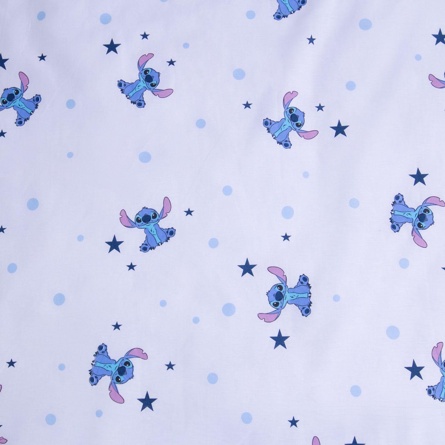 Parure de Lit Enfant Stitch Disney – 100x135 cm + 40x60 cm – 100% Coton – Certifiée Oeko-TEX® – Housse de Couette + Taie – Motif Nuages et Étoiles