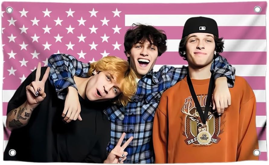3x5 Ft American Triplets Single Sided Flag with 4 Grommets - Funny Polyester Tapestry Banners for Bedroom College Dorm Concert Bar Decor - Triplets Flag Polyester Decor for Indoor or Outdoor