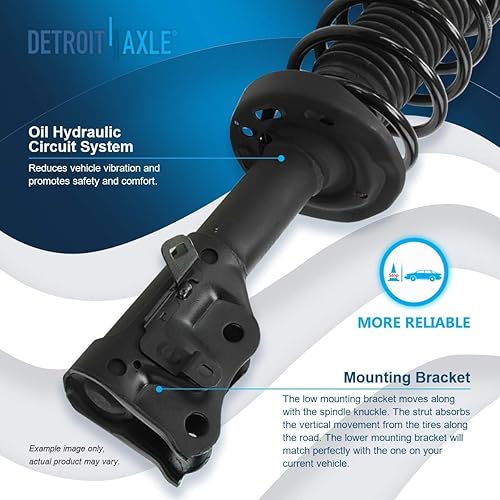 Miniatura 620 de Detroit Axle - Kit de suspensión delantera de 10 piezas para Chevy Aveo Aveo5 Pontiac G3 Wave 2 Ready Struts Assembly 2 Enlaces de barra