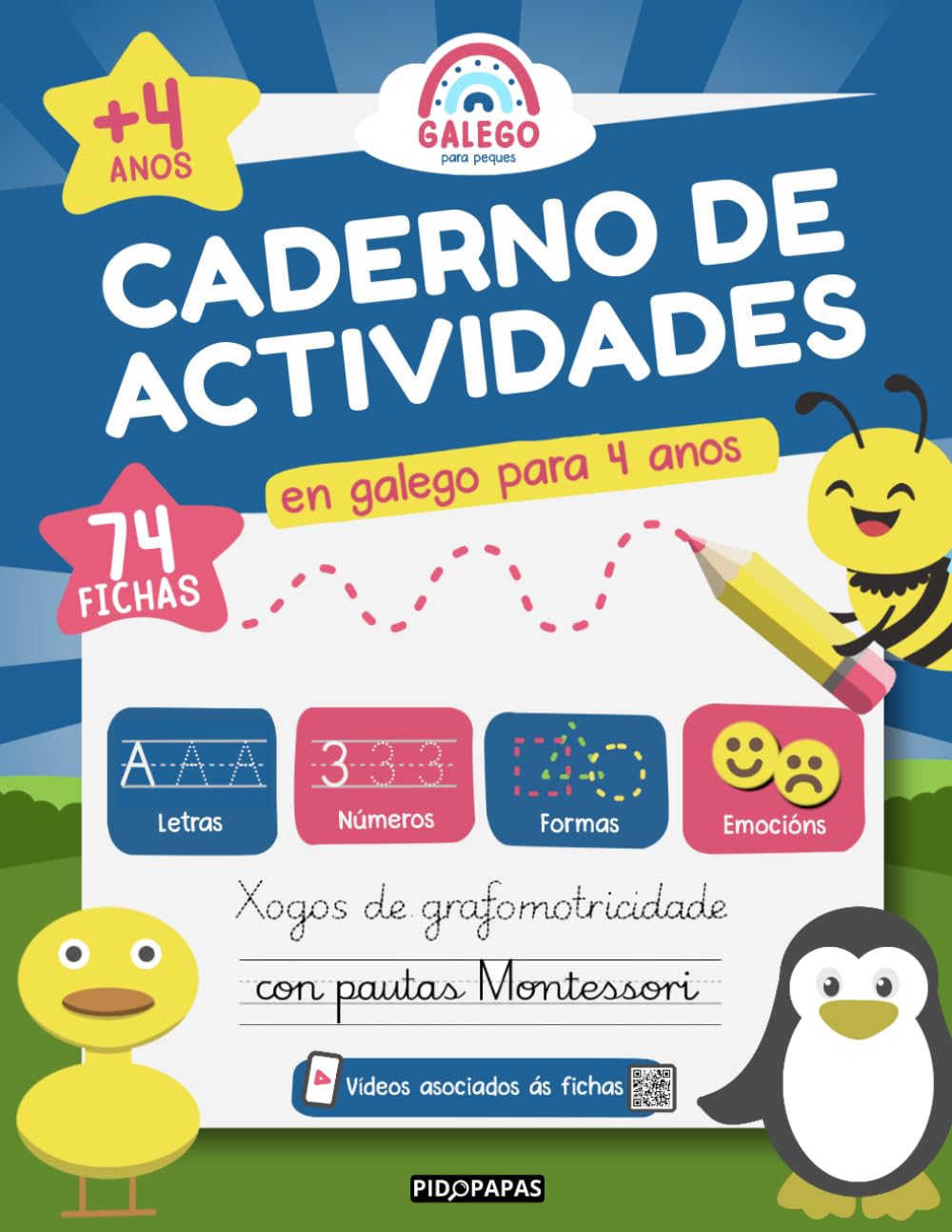 Caderno de actividades en galego para 4 anos: Grafomotricidade e primeiros conceptos con pautas Montessori (Galego para Peques · Cadernos de actividades)