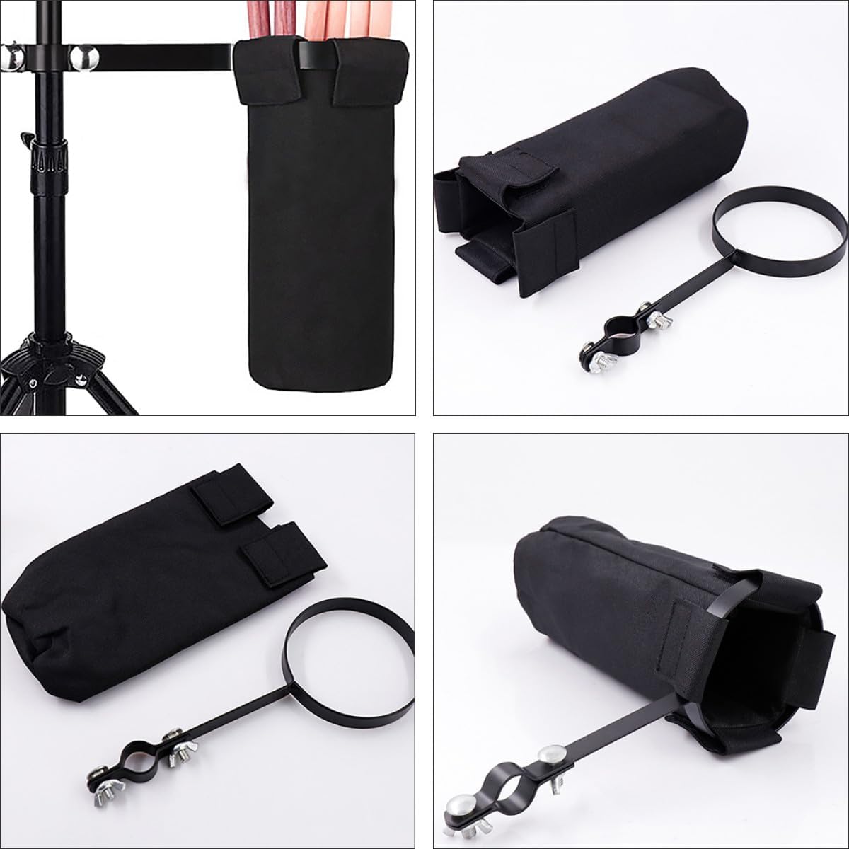ULTECHNOVO Oxford Cloth Waterproof Drumstick Bag Drum Kit Stick Organizer Bucket with Handle Portable Drum Accessory Storage Case