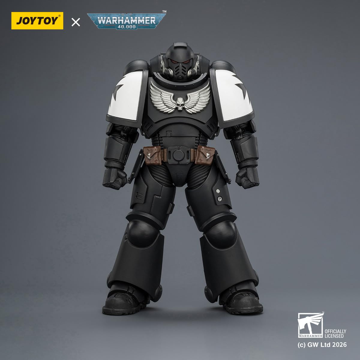 HiPlay JOYTOY Warhammer 40k Black Templars Intercessor mit Bolter, Boltpistole und Kettenschwert JT03905 1/18 Action-Figuren-Set