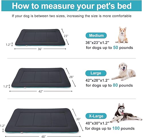 Miniatura 6 de Magic Dog Cama de felpa para perros grandes, tapete suave para cama para perros, lavable de 42 pulgadas, con parte inferior antideslizante, color