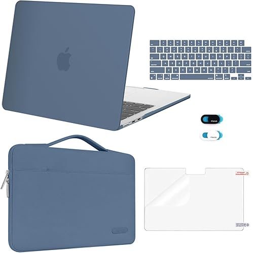 Miniatura 21 de MOSISO Funda compatible con MacBook Air de 13 pulgadas 2025 2024 2023 2022 M4 A3240 M3 A3113 M2 A2681, Carcasa Rígida y Funda de Manga y Protector