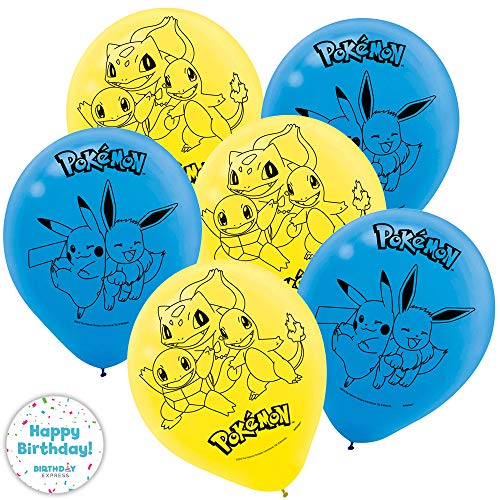 Pokemon™ Party Multicolor Latex Balloons - 12' (6 Pc) - Perfect for Celebrations, Birthdays & Themed Events