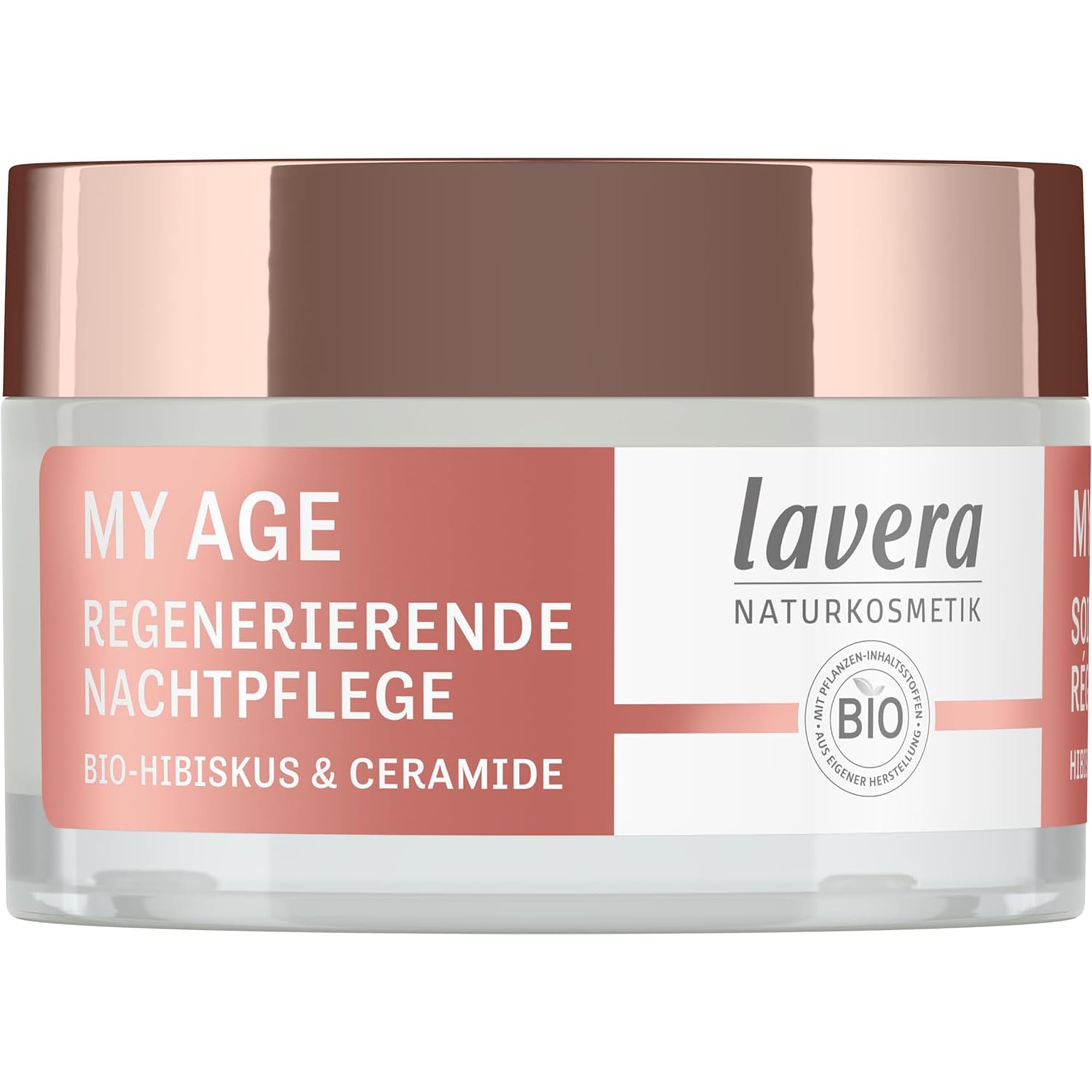 lavera MY AGE Nachtpflege - Nachtcreme gegen Pigmentflecken - für reife Haut - verleiht Spannkraft & Elastizität - vegan - Naturkosmetik - 50 ml